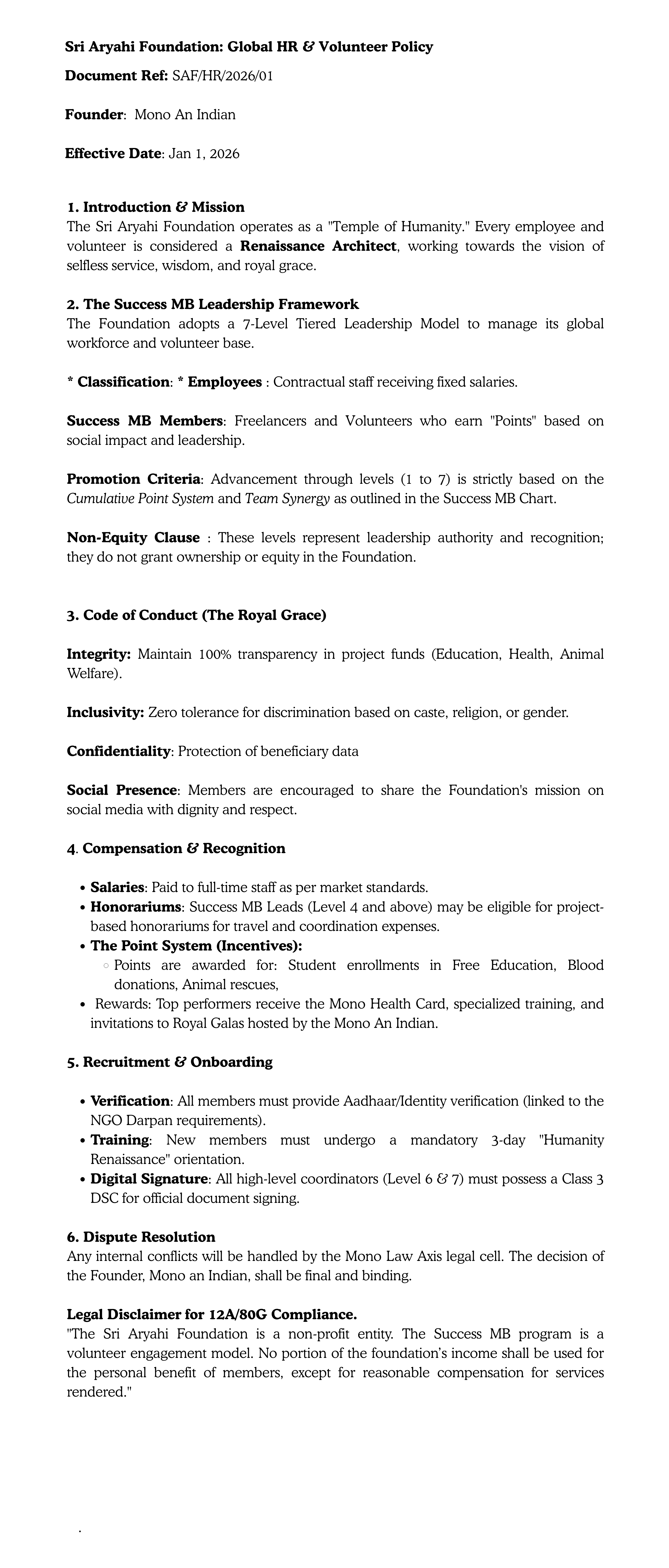 The Royal Council of Humanity